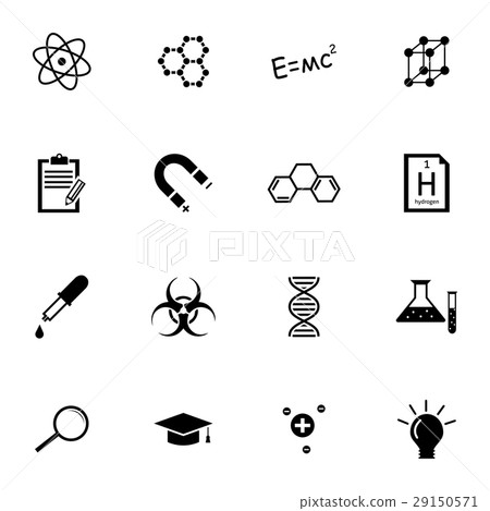 Vector black science icons set Vector black science icons set 29150571