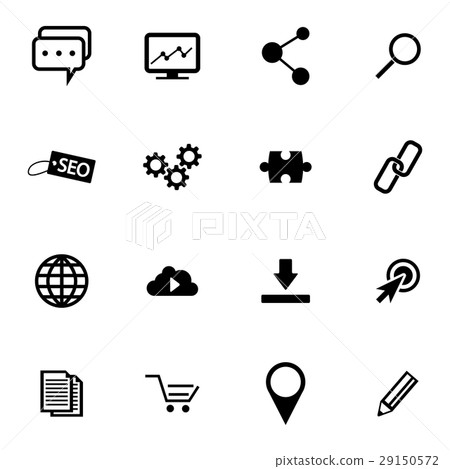 Vector Black Seo Icons Set Vector Black Seo Icons Set 29150572