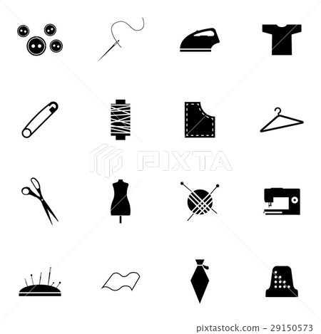 Vector black  sewing icons set 29150573
