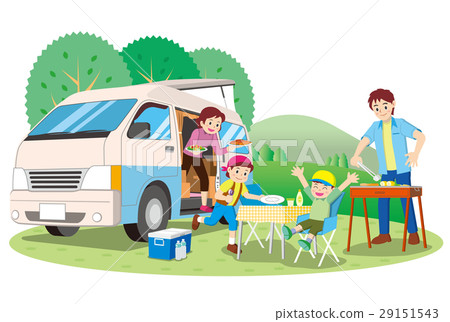 Camper and barbecue 29151543