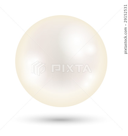 a white bright pearl on a white background 29152531