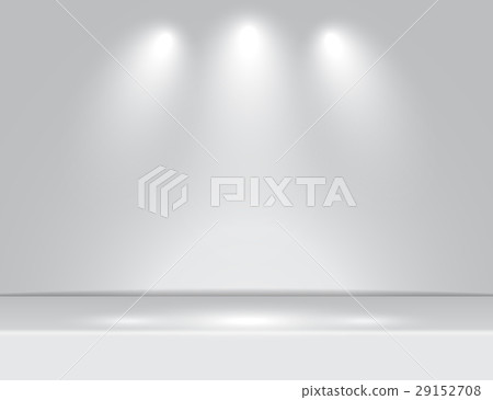 Spotlight gray light rays room studio background - Stock Illustration ...