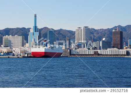 神戶市區域看法從口岸海島的 神戶市區域看法從口岸海島的 29152716
