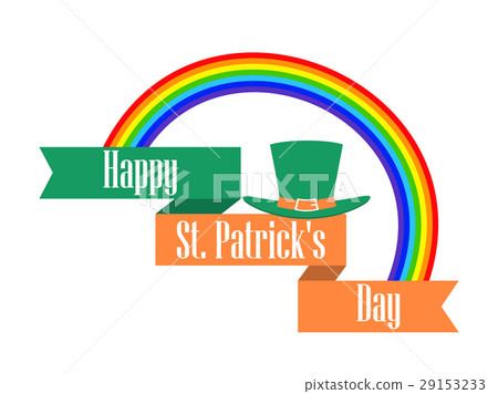 St.Patrick 's Day. Rainbow and leprechaun hat 29153233