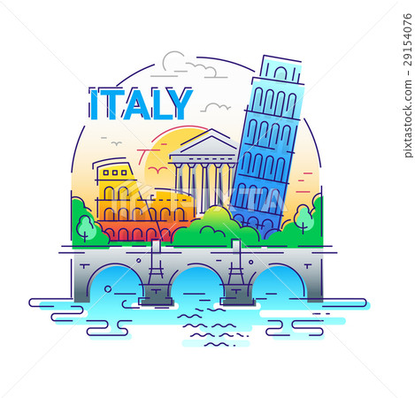 Italy - modern vector line travel illustration Italy - modern vector line travel illustration 29154076