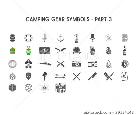 Set of Vector silhouette icons and shapes with Set of Vector silhouette icons and shapes with 29154148