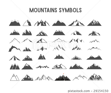 Mountain vector shapes and elements for creation 29154150