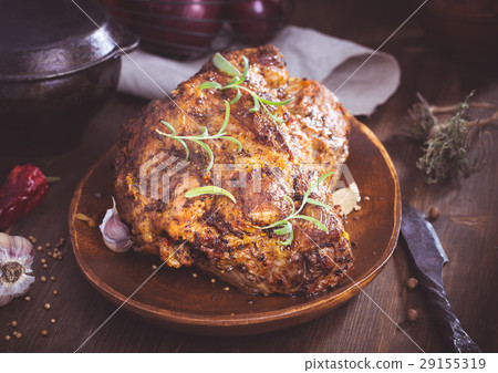 Whole roasted pork loin rustic 29155319