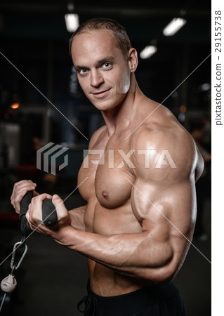 young man train in gym sexy caucasian man 29155738