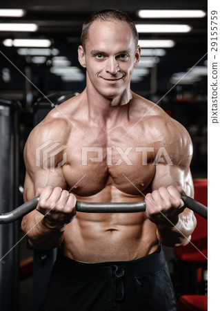 young man train in gym sexy caucasian man young man train in gym sexy caucasian man 29155759