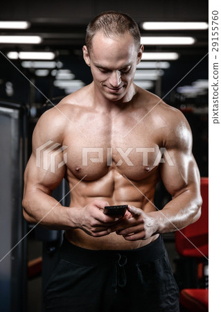young man train in gym sexy caucasian man young man train in gym sexy caucasian man 29155760