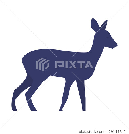 Standing deer silhouette on white background Standing deer silhouette on white background 29155841