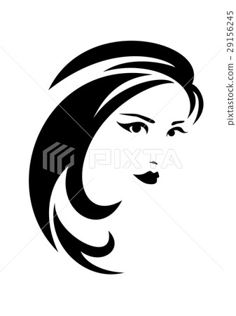 brunette woman with long hair vector design - Stock Illustration ...