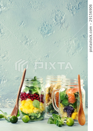 Salads in mason jars 29156906