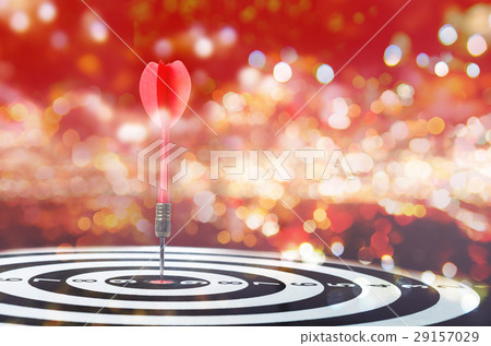 Close up shot red dart arrow on center Close up shot red dart arrow on center 29157029