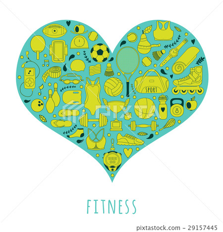 Healthy Lifestyle Background, I love sport, hand 29157445
