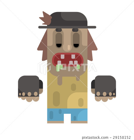 Drooling Tramp In Stained T-shirt And Hat 29158152