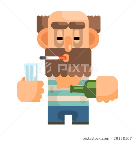 Alcoholic With Glass And Bottle, Revolting 29158167