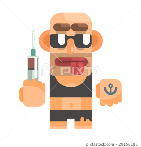 High Junkie With Drug Syringe, Revolting Homeless 29158183