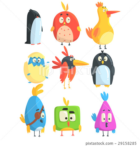 Little Cute Bird Chicks Collection Of Cartoon 29158285