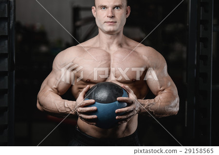 sexy caucasian man and woman in gym . sexy caucasian man and woman in gym . 29158565