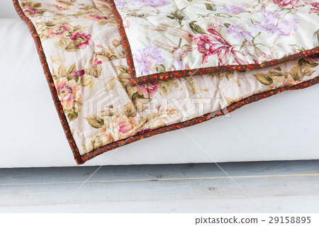 Part of color patchwork quilt with vintage flowers Part of color patchwork quilt with vintage flowers 29158895