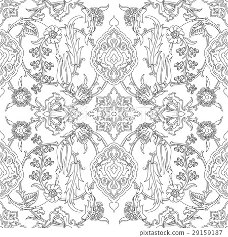 Vector tile oriental floral seamless doodle ethnic 29159187