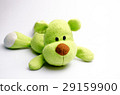 Sad Stuffed green dog Want to die on white 29159900