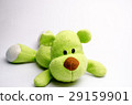 Sad Stuffed green dog Want to die on white 29159901