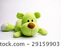 Sad Stuffed green dog Want to die on white 29159903