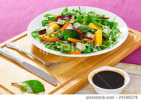 salad with persimmon slices salad with persimmon slices 29160278