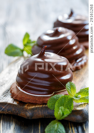 Chocolate cakes with souffle. Chocolate cakes with souffle. 29161268