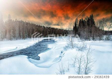 Winter landscape. The Pista River. Karelia. Winter landscape. The Pista River. Karelia. 29161439