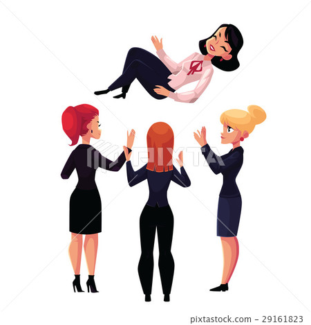 Businesswomen throwing their leader, boss 29161823