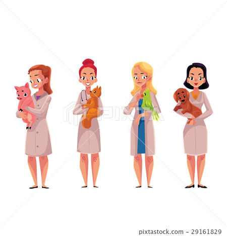Female, woman veterinarian doctors, vets holding 29161829