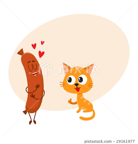 Funny red cat, kitten character looking heartily 29161977