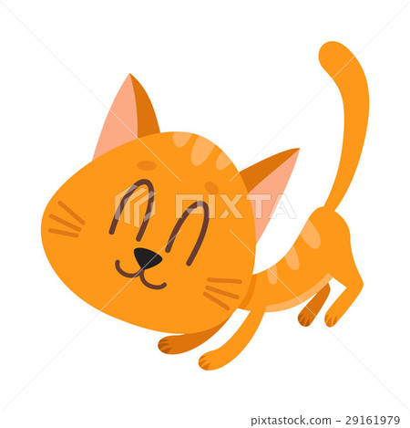 Cute and funny red cat character, fawning, asking 29161979