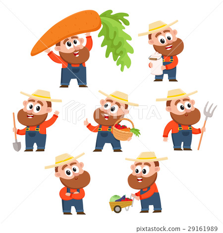 Funny farmer, gardener character in different 29161989