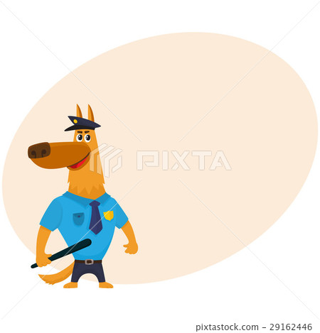 Police dog character in uniform having cap, badge Police dog character in uniform having cap, badge 29162446