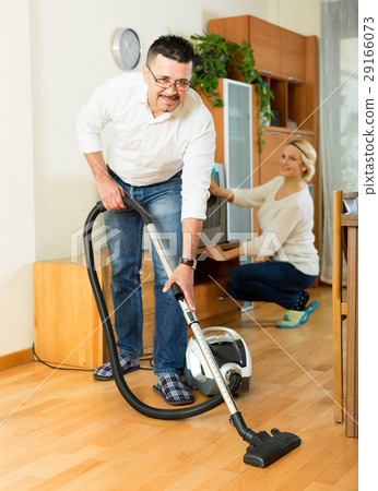 Family couple cleaning at home Family couple cleaning at home 29166073