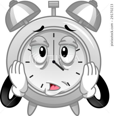 Mascot Alarm Clock Stressed Tired 29170213