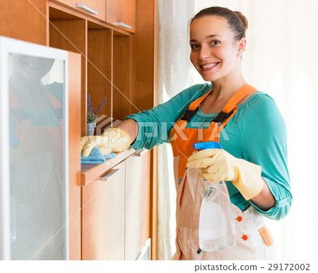 Woman cleaning office room. Woman cleaning office room. 29172002