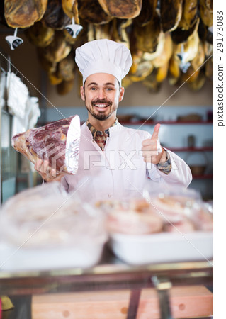 Male, butcher’s, shop 29173083