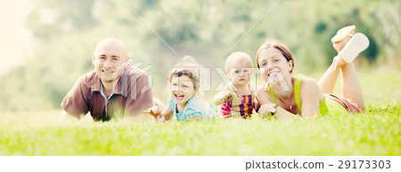 Happy family of four Happy family of four 29173303
