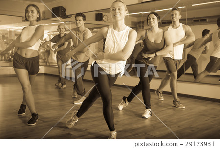 Glad positive people learning zumba steps Glad positive people learning zumba steps 29173931