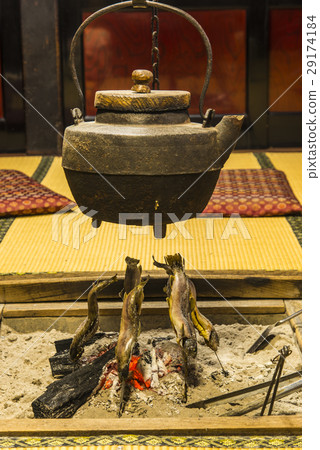 Burn Iwana with charcoal fire in the hearth Burn Iwana with charcoal fire in the hearth 29174184
