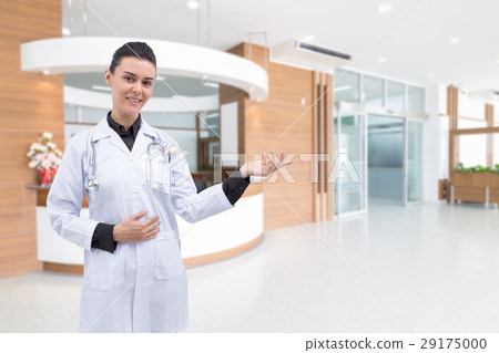 Beautiful female doctor reception of hospital 29175000