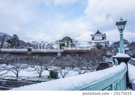 Snow的金澤城堡公園Ishikawa門和Ishikawa槳 29175035