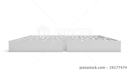 3d rendering of a white square maze on white 3d rendering of a white square maze on white 29177474