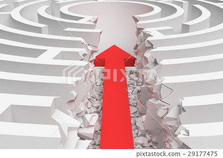 3d rendering of a maze with a red arrow borrowing 3d rendering of a maze with a red arrow borrowing 29177475